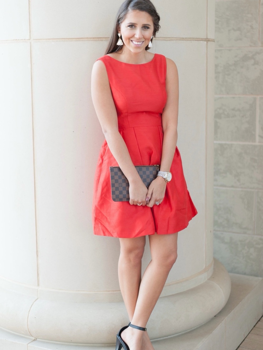 Kate Spade Sleeveless Coral-Red Fit & Flare Mini Dress,NWT,SZ14 - Picture 11 of 14